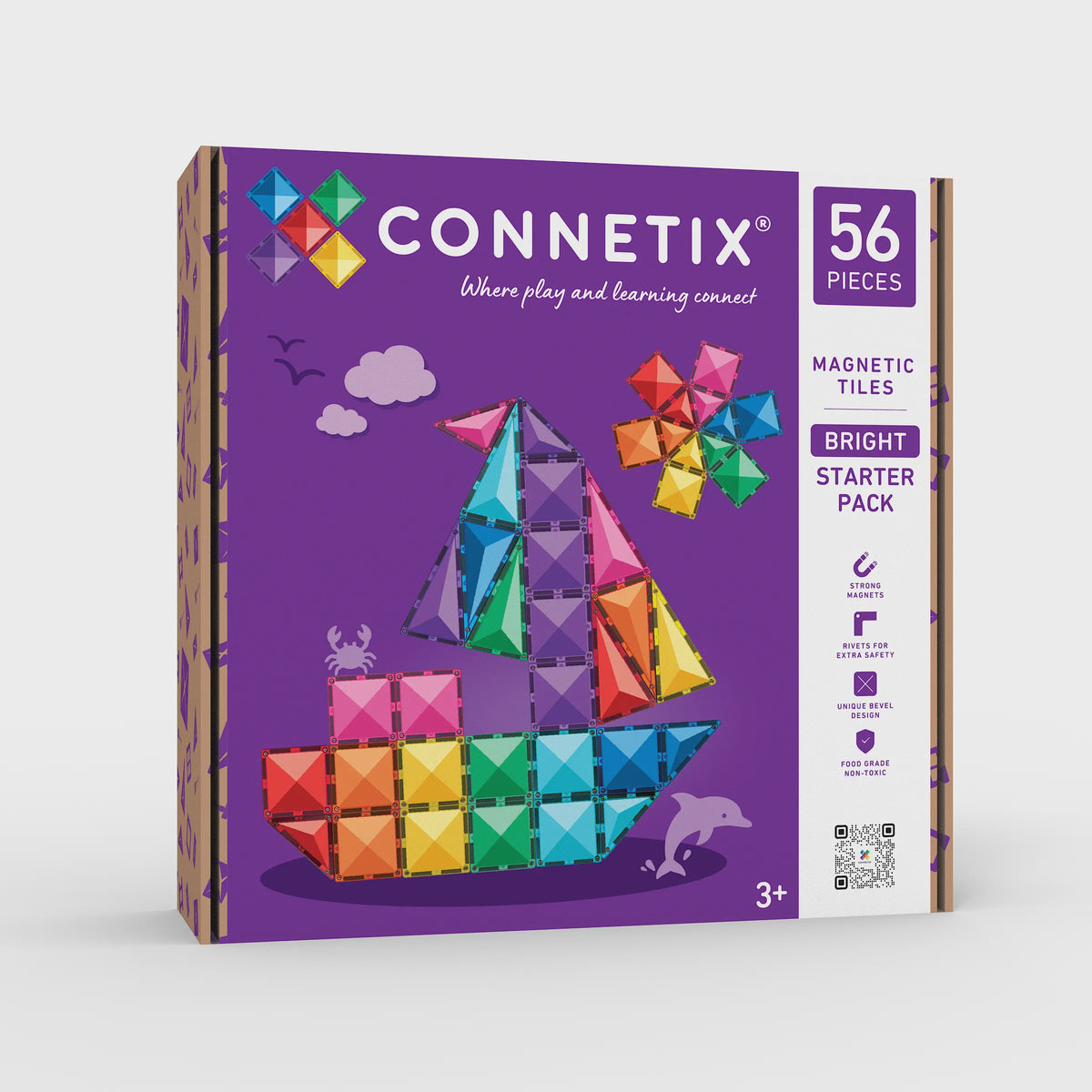 PRE-ORDER Connetix Bright Starter Pack - 56 Piece