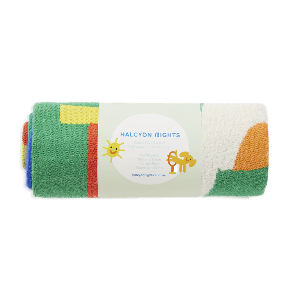 Halcyon Nights Puppy Park Baby Blanket