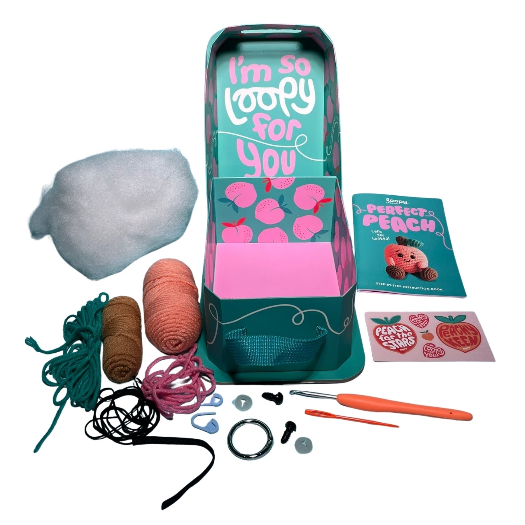 Loopy Crochet Book and Kit - Perfect Peach