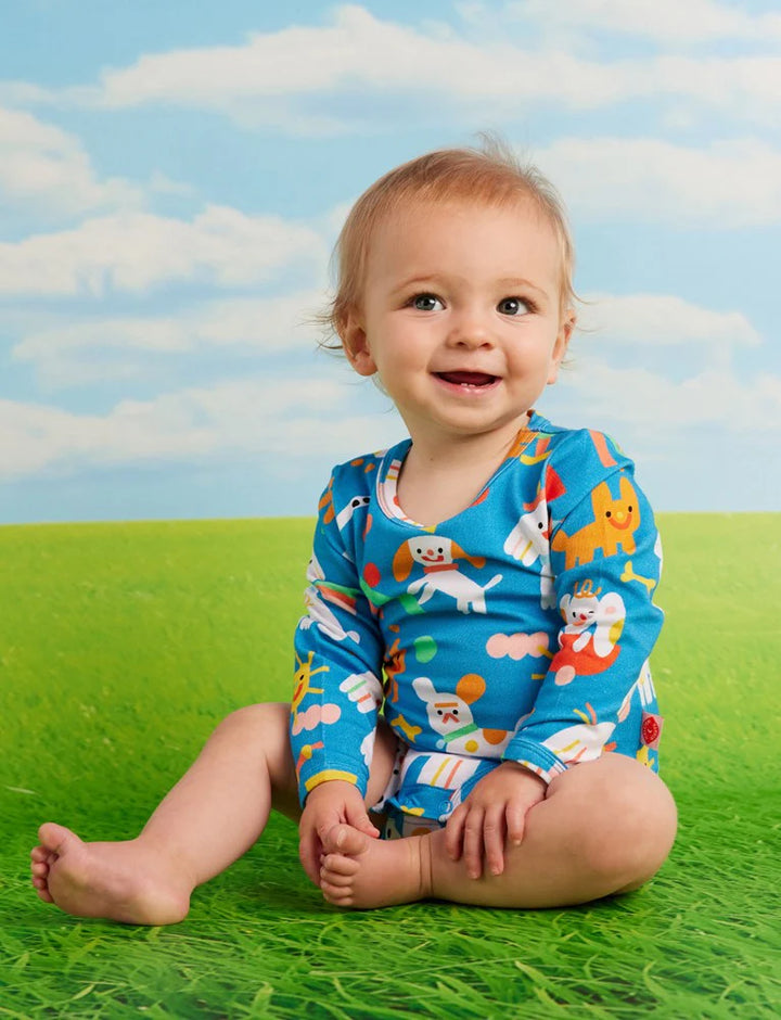 Halcyon Nights Puppy Park Long Sleeve Bodysuit