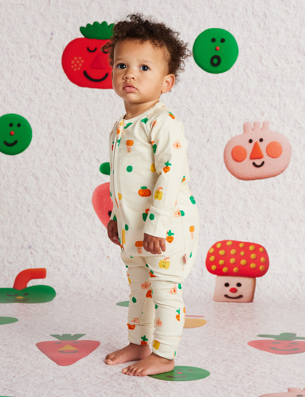 Teeny Tiny Veg Long Sleeve Romper