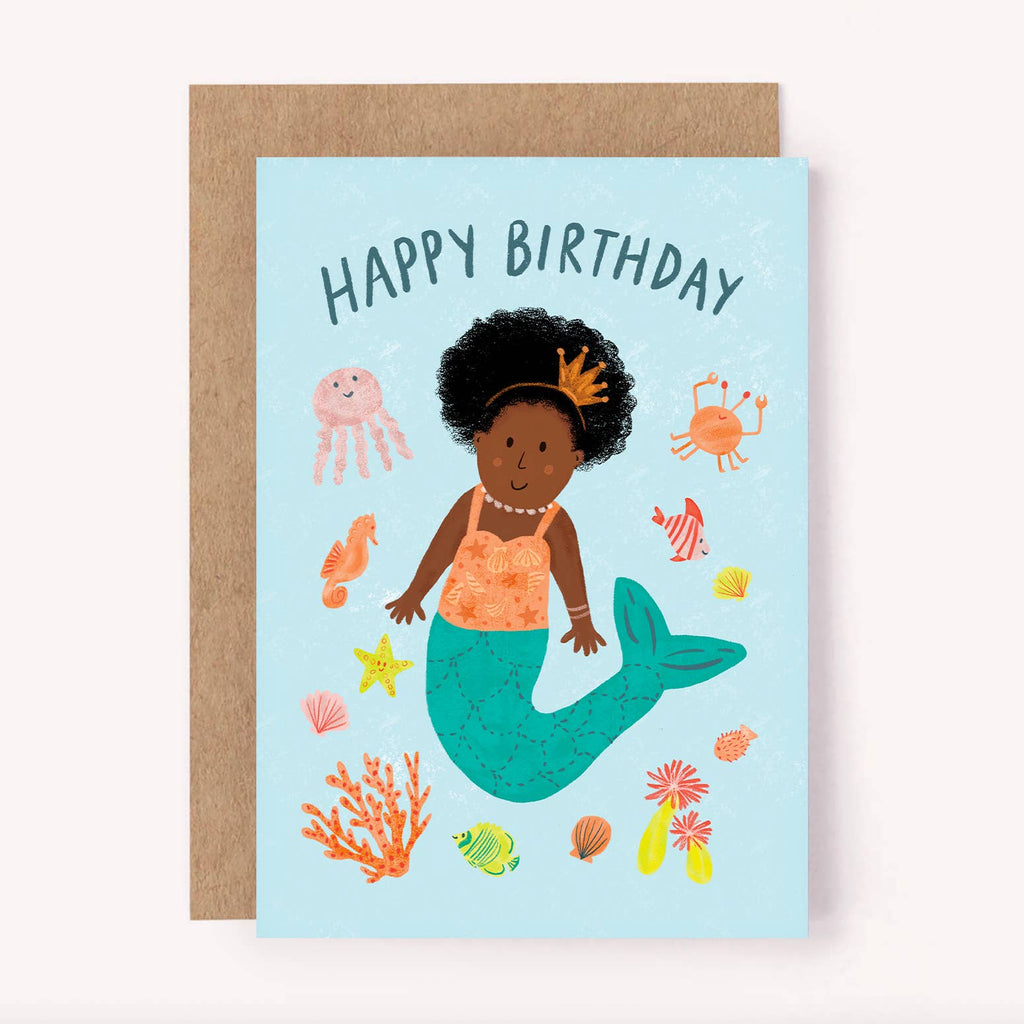 Mermaid "Happy Birthday" Card