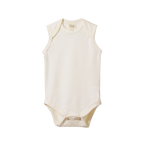 Merino Wool Singlet Bodysuit - Natural