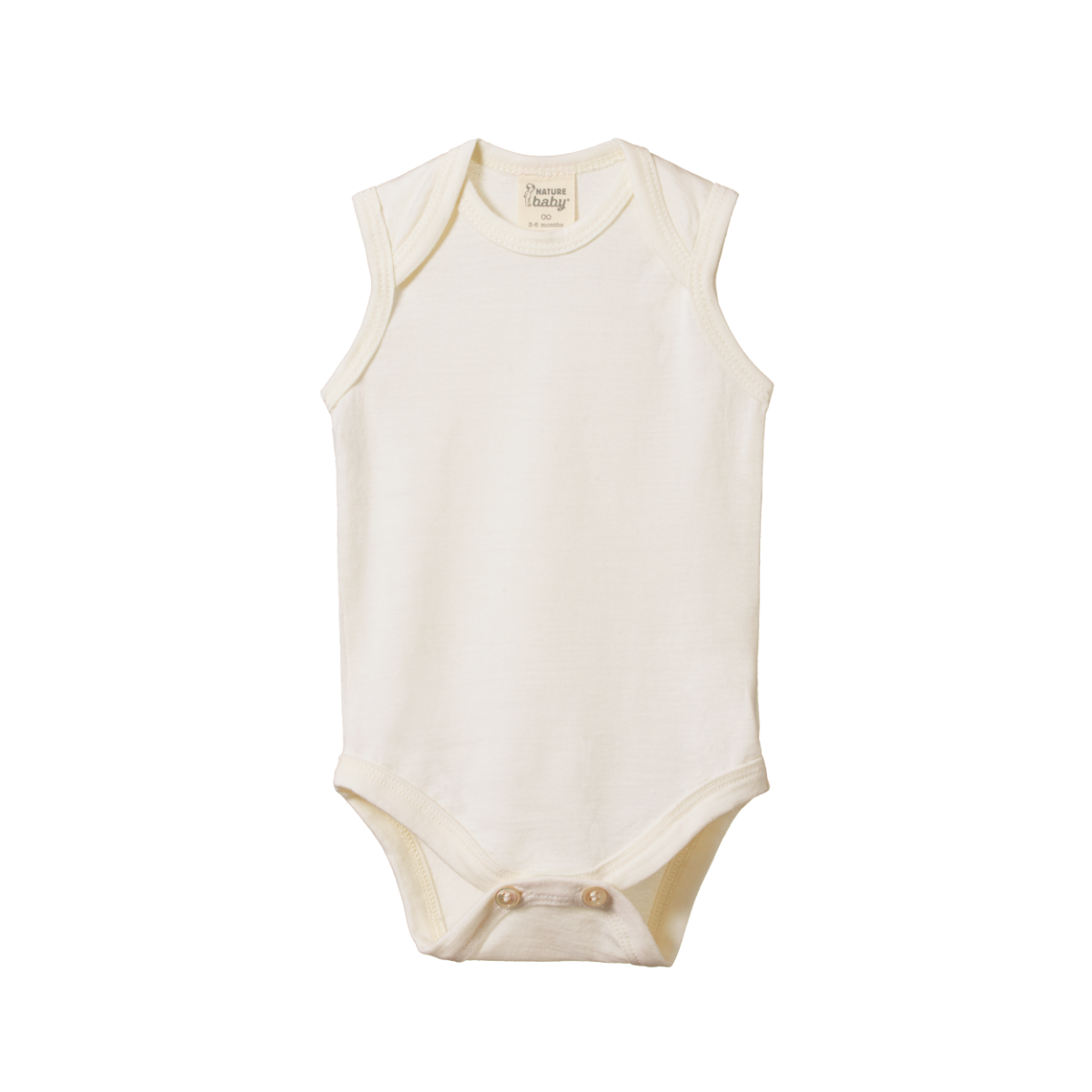 Nature Baby Merino Wool Singlet Bodysuit - Natural