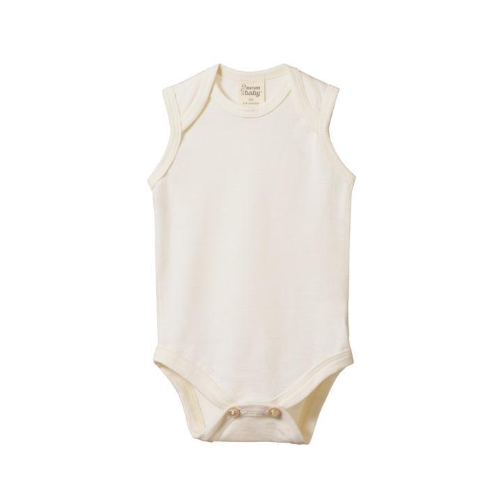 Nature Baby Merino Wool Singlet Bodysuit - Natural