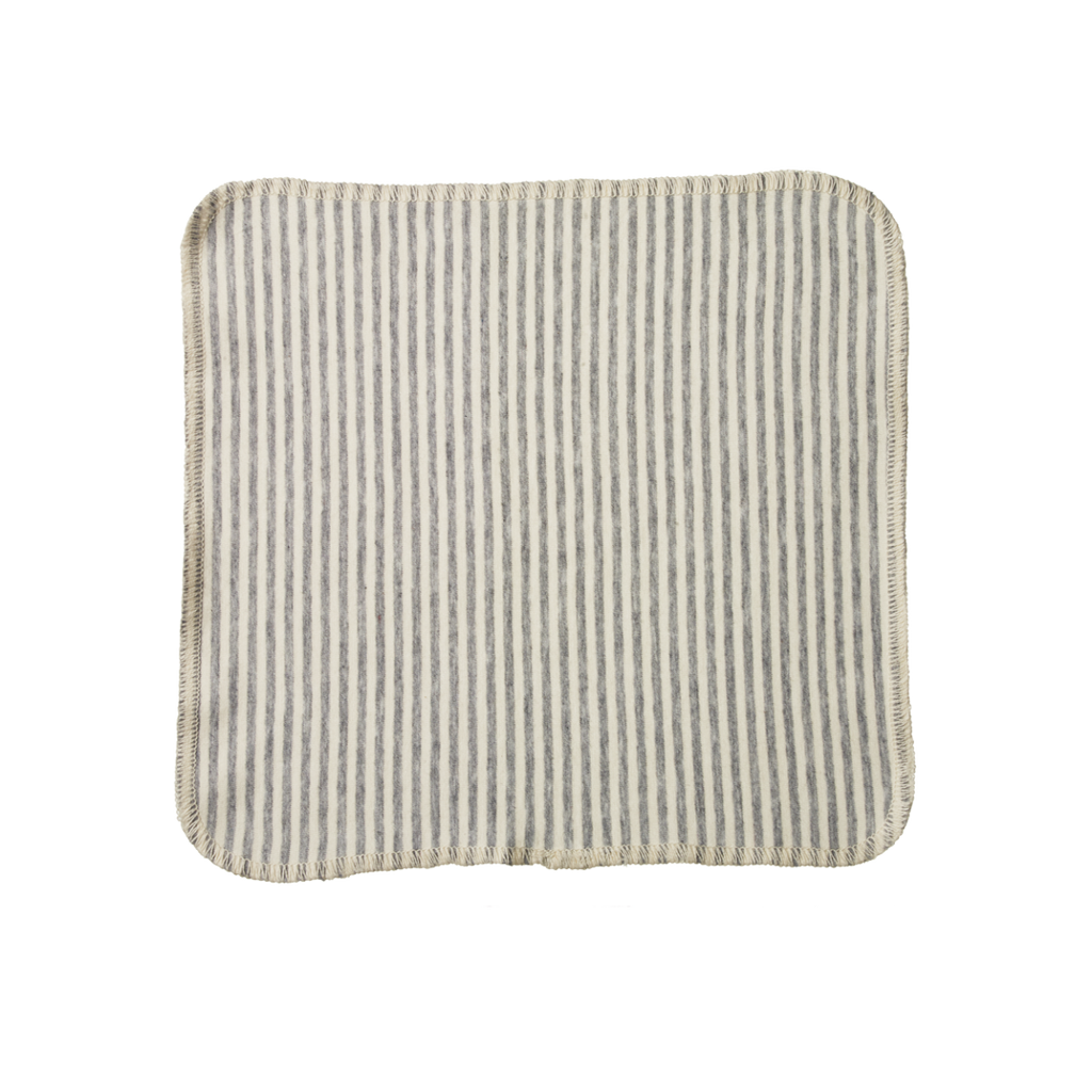 Organic Jersey Face Cloth 10 Pack - Natural/Grey Marl Stripe