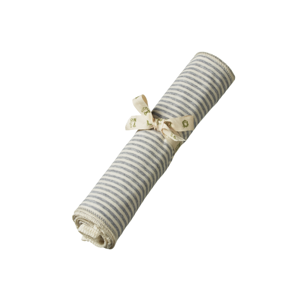 Organic Jersey Face Cloth 10 Pack - Natural/Grey Marl Stripe