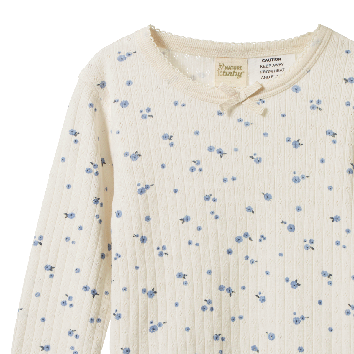 Nature Baby Long Sleeve Pyjama Set Pointelle -  Daisy Print
