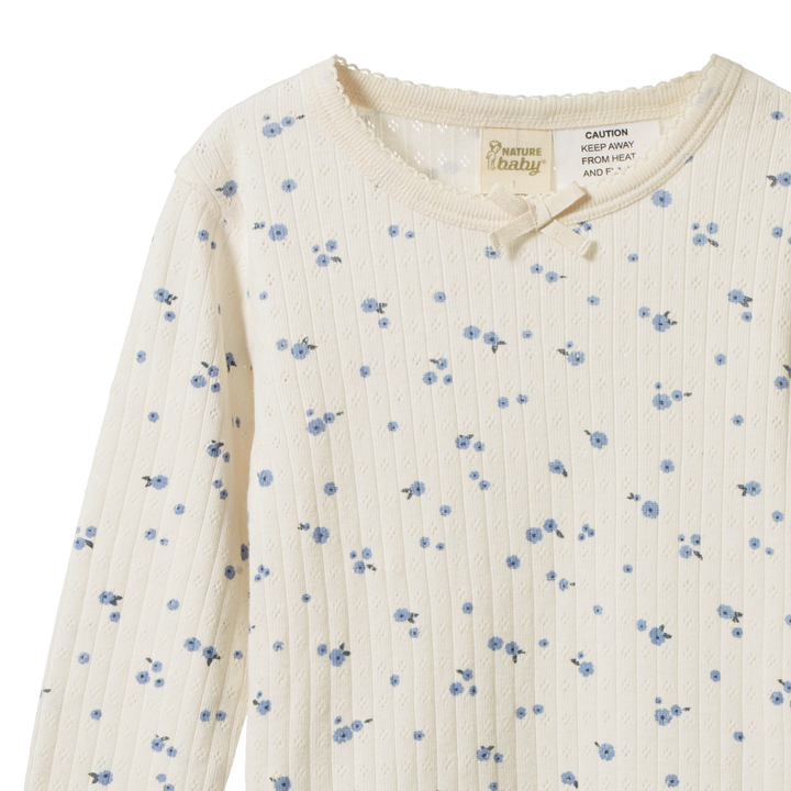 Nature Baby Long Sleeve Pyjama Set Pointelle -  Daisy Print