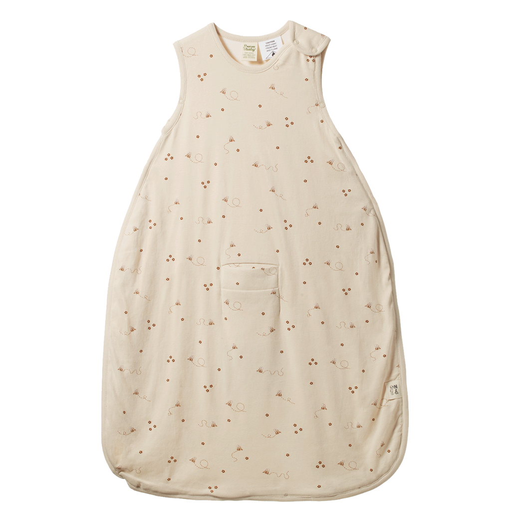 Organic Cotton & Merino Sleeping Bag - Bumble Bee Print