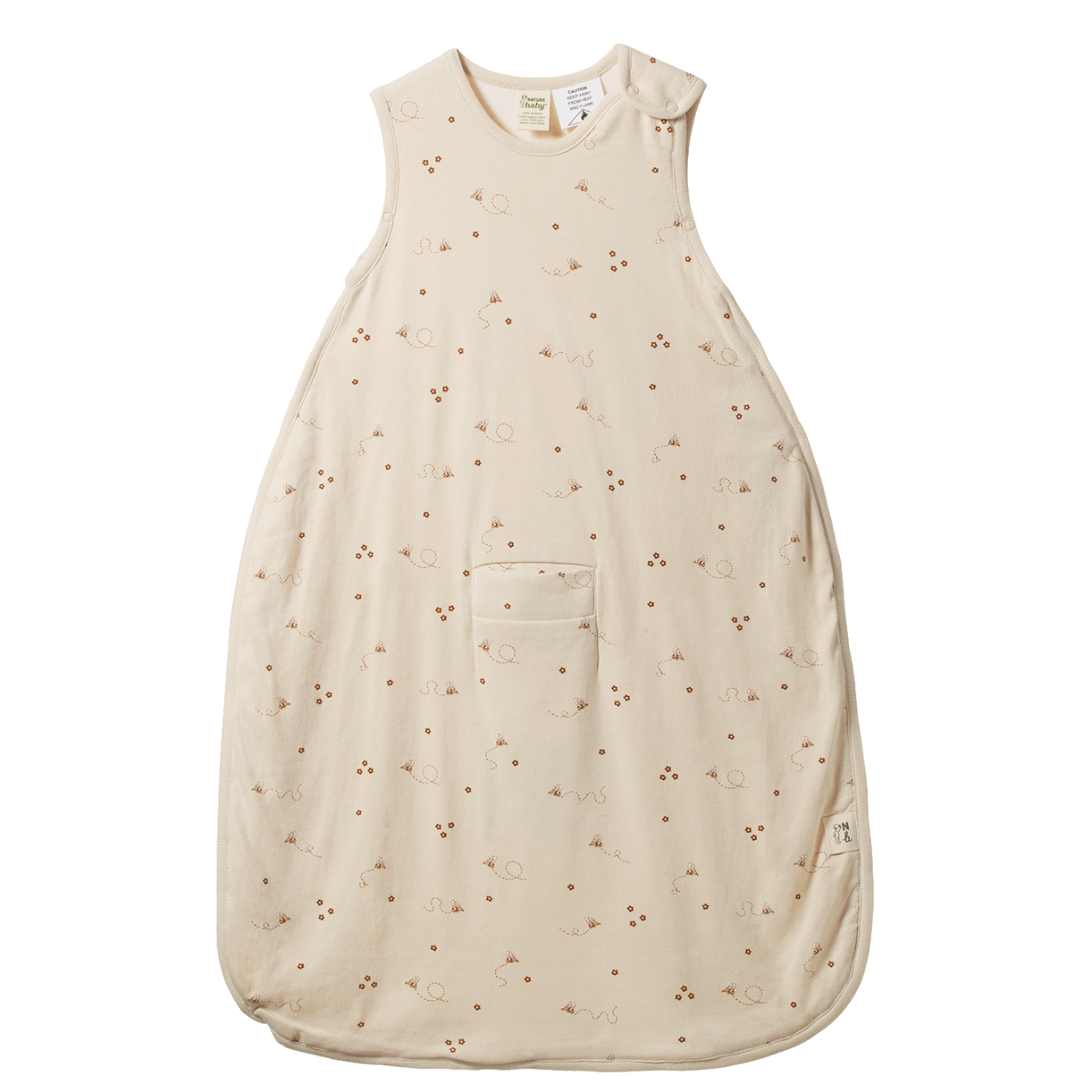 Organic Cotton & Merino Sleeping Bag - Bumble Bee Print