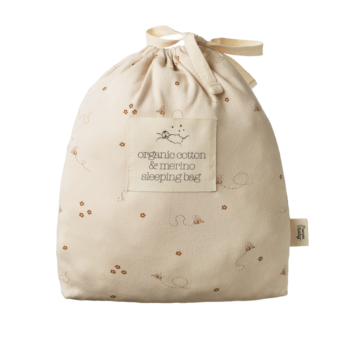 Organic Cotton & Merino Sleeping Bag - Bumble Bee Print