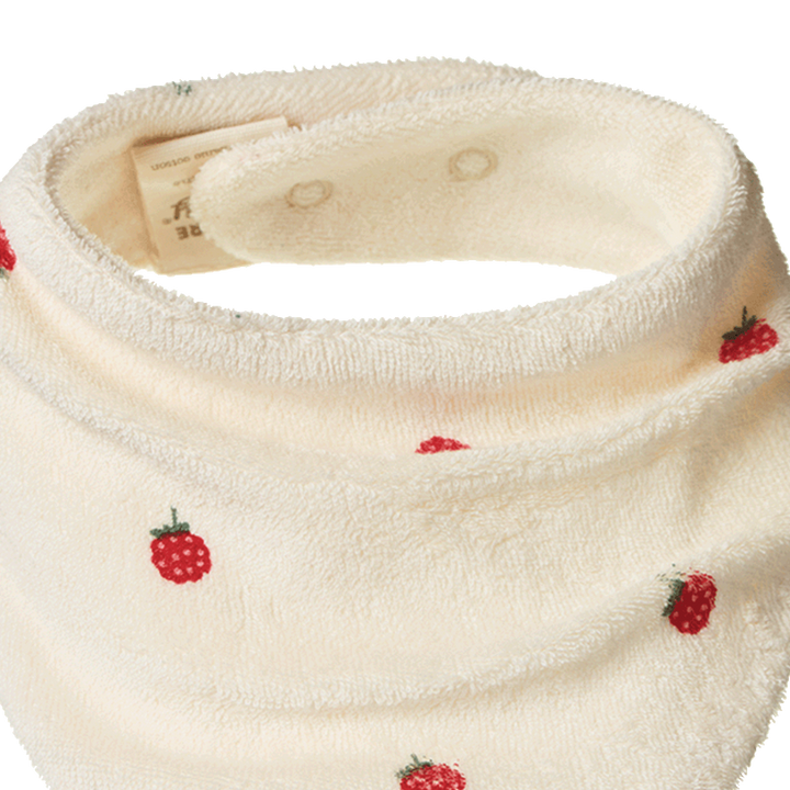 Nature Baby Triangle Bib Terry - Raspberry Print