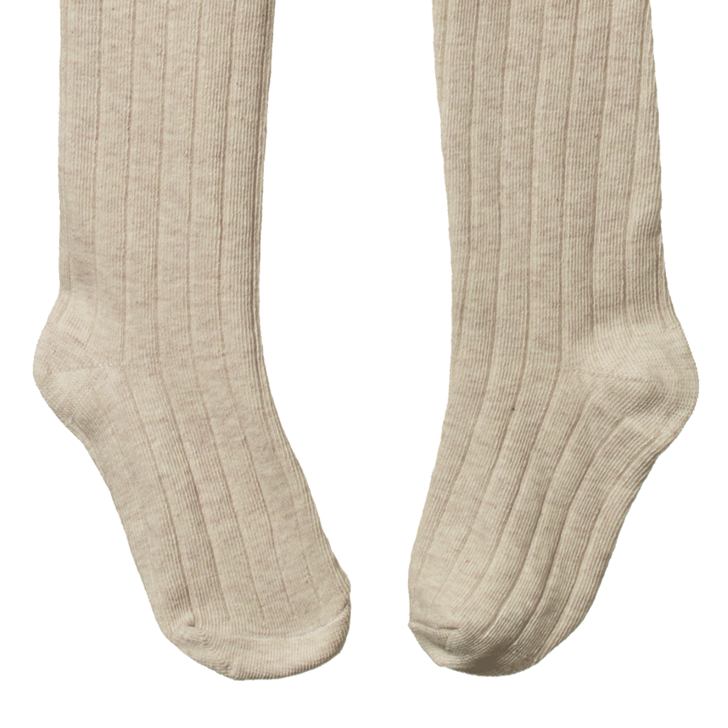Organic Cotton Tights - Oatmeal Marl