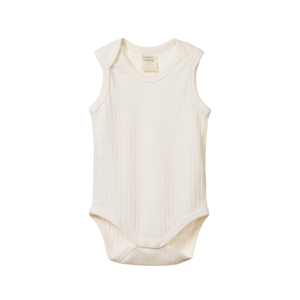 Nature Baby Singlet Bodysuit Pointelle - Natural