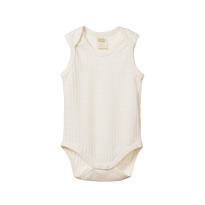 Nature Baby Singlet Bodysuit Pointelle - Natural