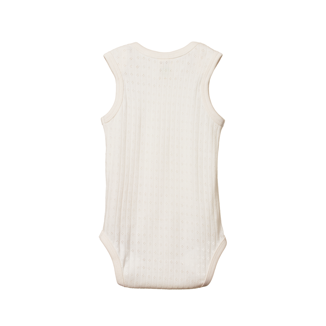 Nature Baby Singlet Bodysuit Pointelle - Natural