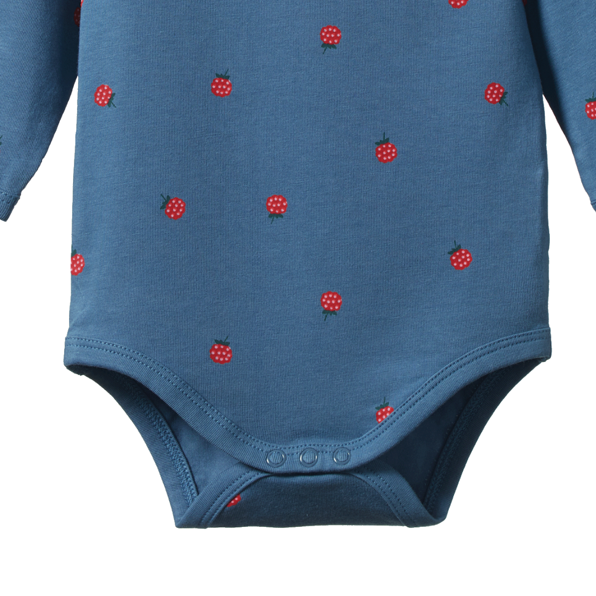 Nature Baby Stretch Jersey Long Sleeve Bodysuit - Raspberry Blue Print