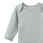 Long Sleeve Bodysuit - Teal Pinstripe