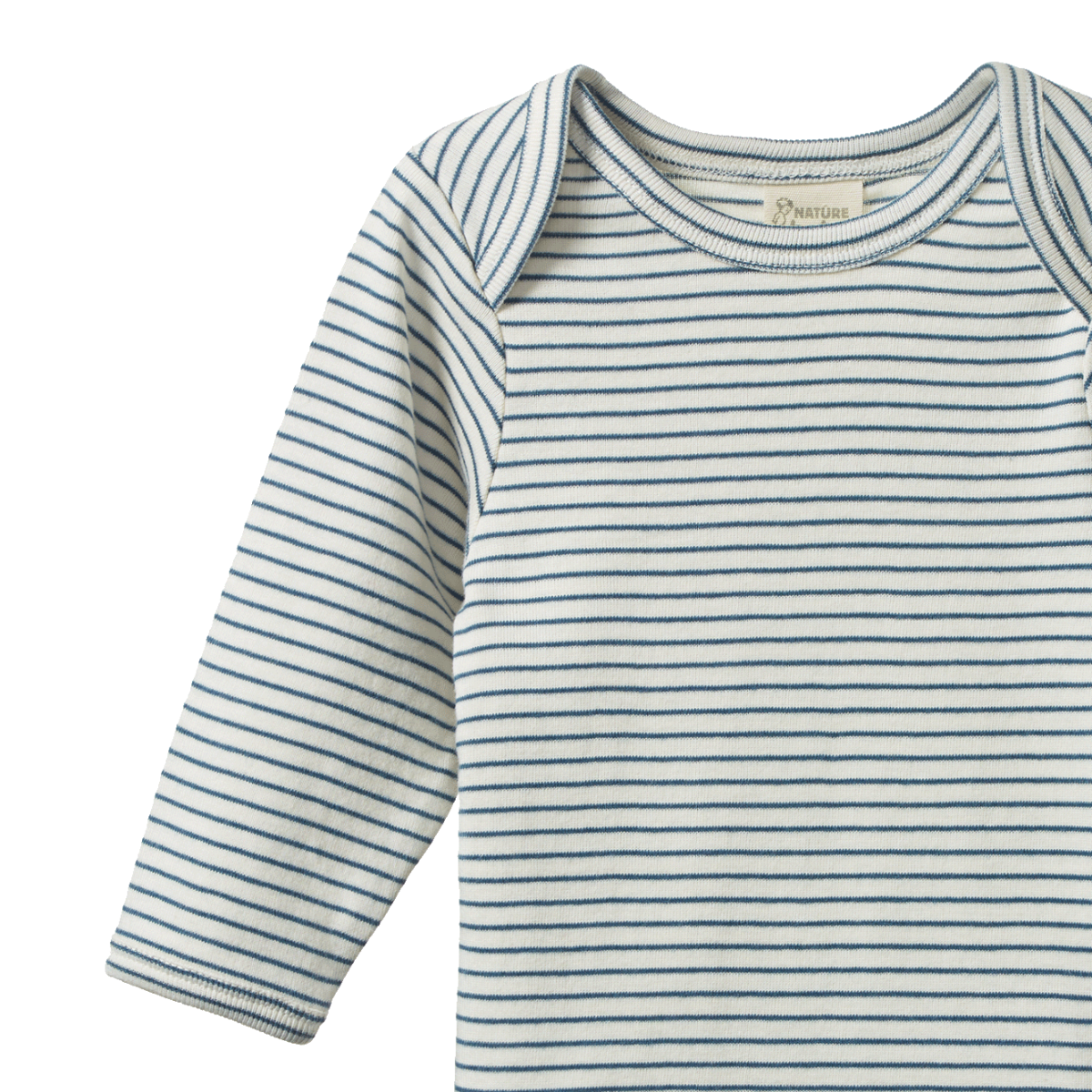 Nature Baby Long Sleeve Bodysuit - Teal Pinstripe