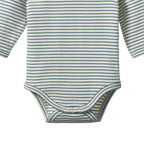 Long Sleeve Bodysuit - Teal Pinstripe