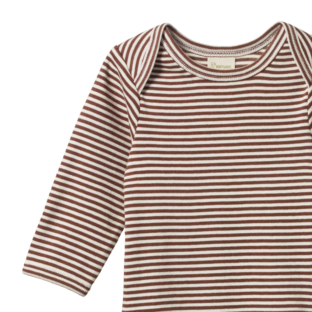 Nature Baby Long Sleeve Bodysuit - Pinecone Stripe