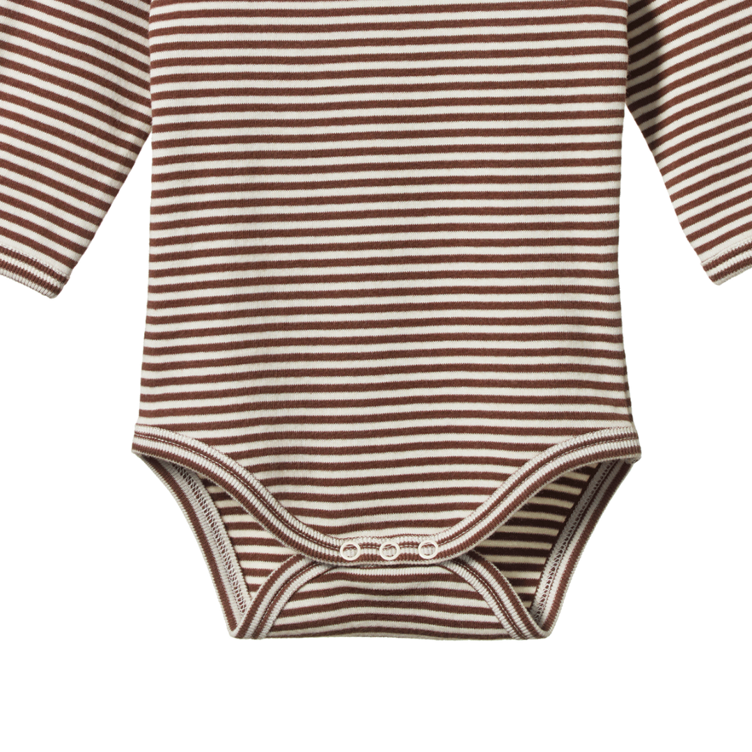 Nature Baby Long Sleeve Bodysuit - Pinecone Stripe