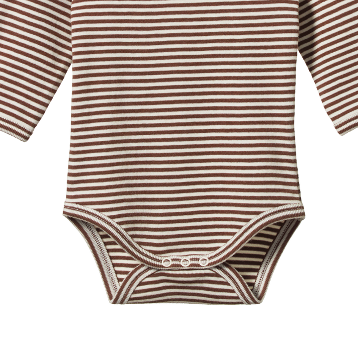 Nature Baby Long Sleeve Bodysuit - Pinecone Stripe