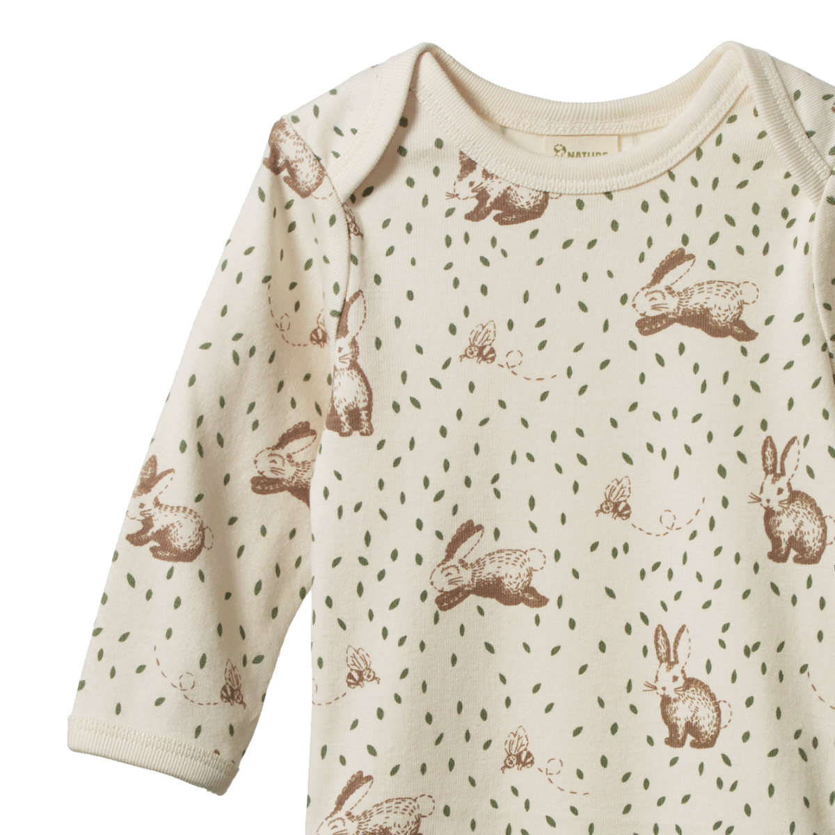 Nature Baby Long Sleeve Bodysuit - Rabbitty Print