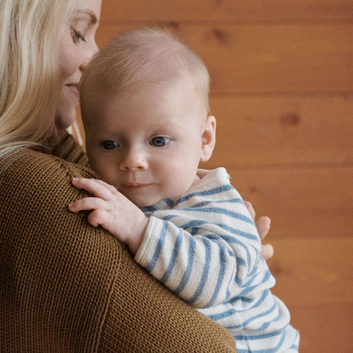 Kimono Stretch And Grow Terry - Powder Blue Sailor Stripe