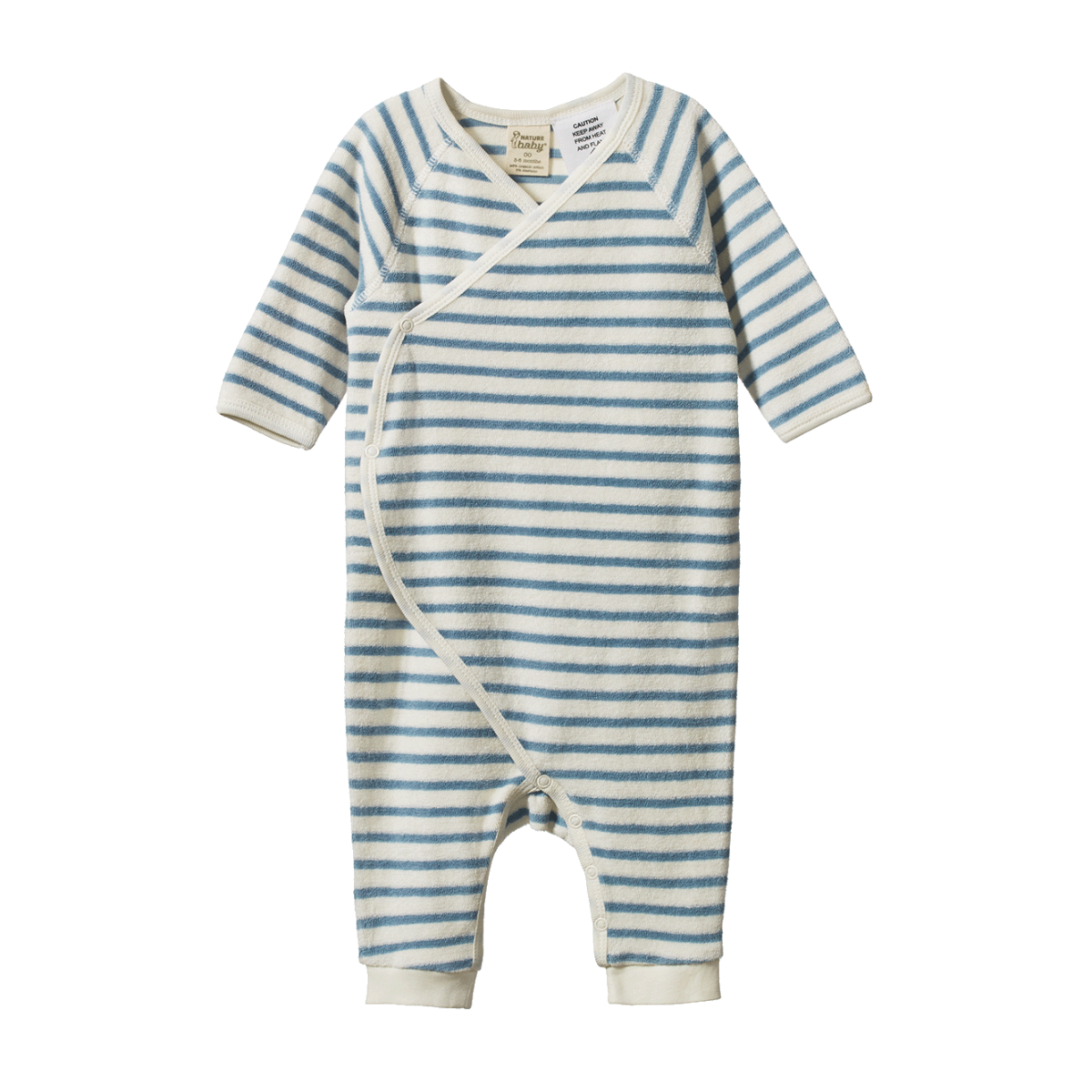 Kimono Stretch And Grow Terry - Powder Blue Sailor Stripe