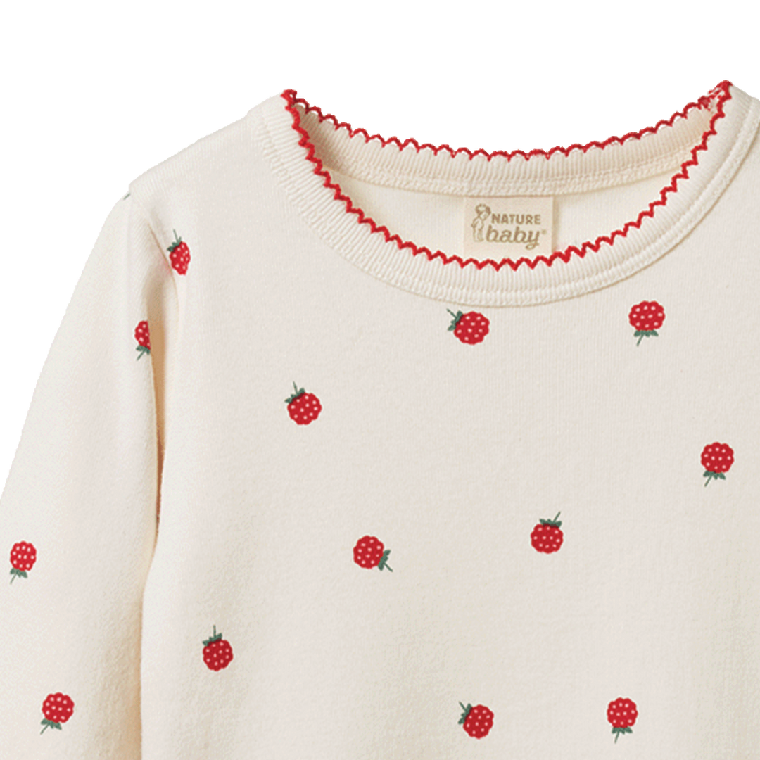 Nature Baby Long Sleeve Cloud Tee - Raspberry Print
