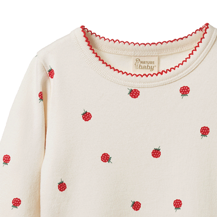 Nature Baby Long Sleeve Cloud Tee - Raspberry Print