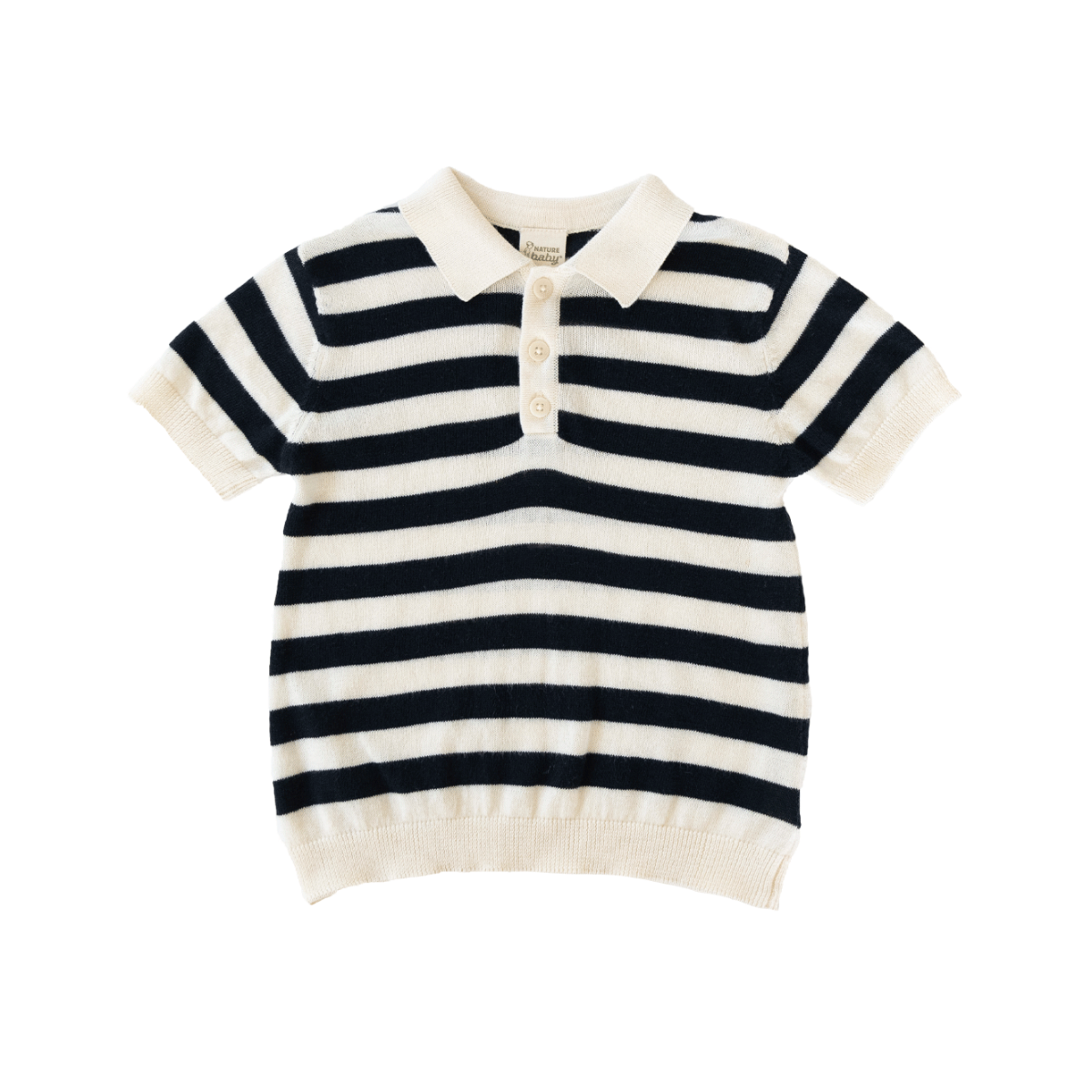 Nature Baby Stevie Polo - Navy Bold Stripe