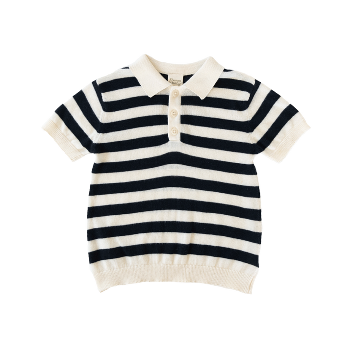 Nature Baby Stevie Polo - Navy Bold Stripe