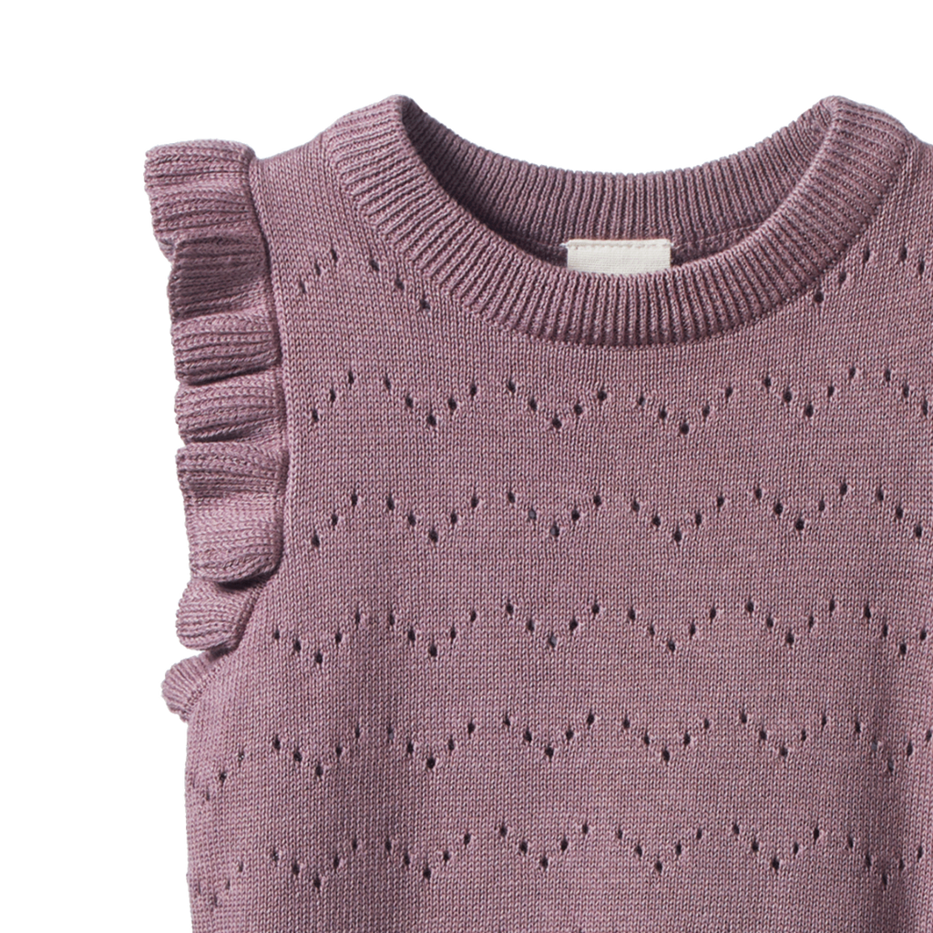 Nature Baby Mathilde Vest - Twilight Pointelle
