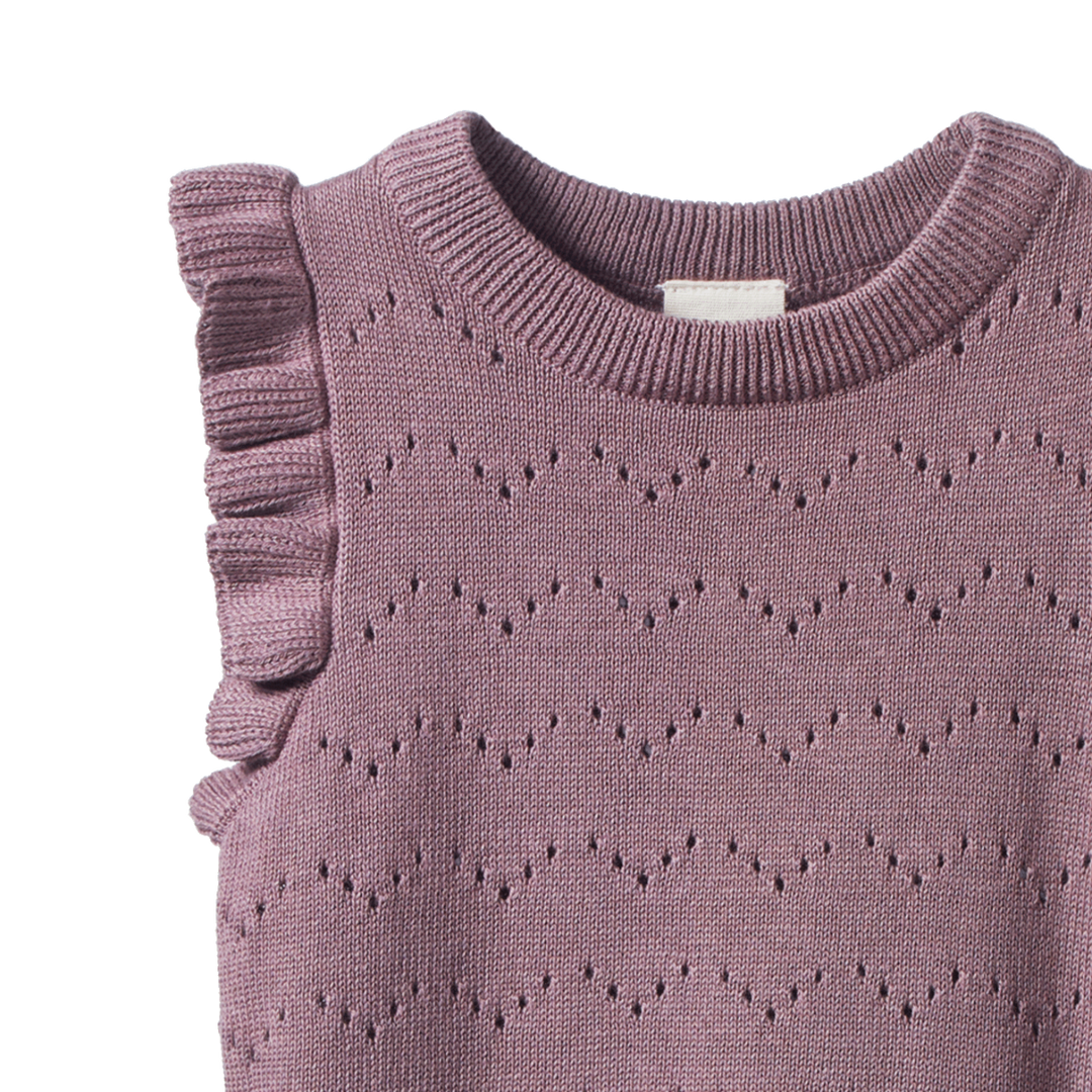 Nature Baby Mathilde Vest - Twilight Pointelle