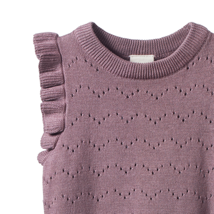 Nature Baby Mathilde Vest - Twilight Pointelle