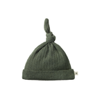 Merino Knotted Beanie Pointelle - Thyme
