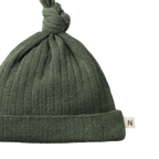 Merino Knotted Beanie Pointelle - Thyme