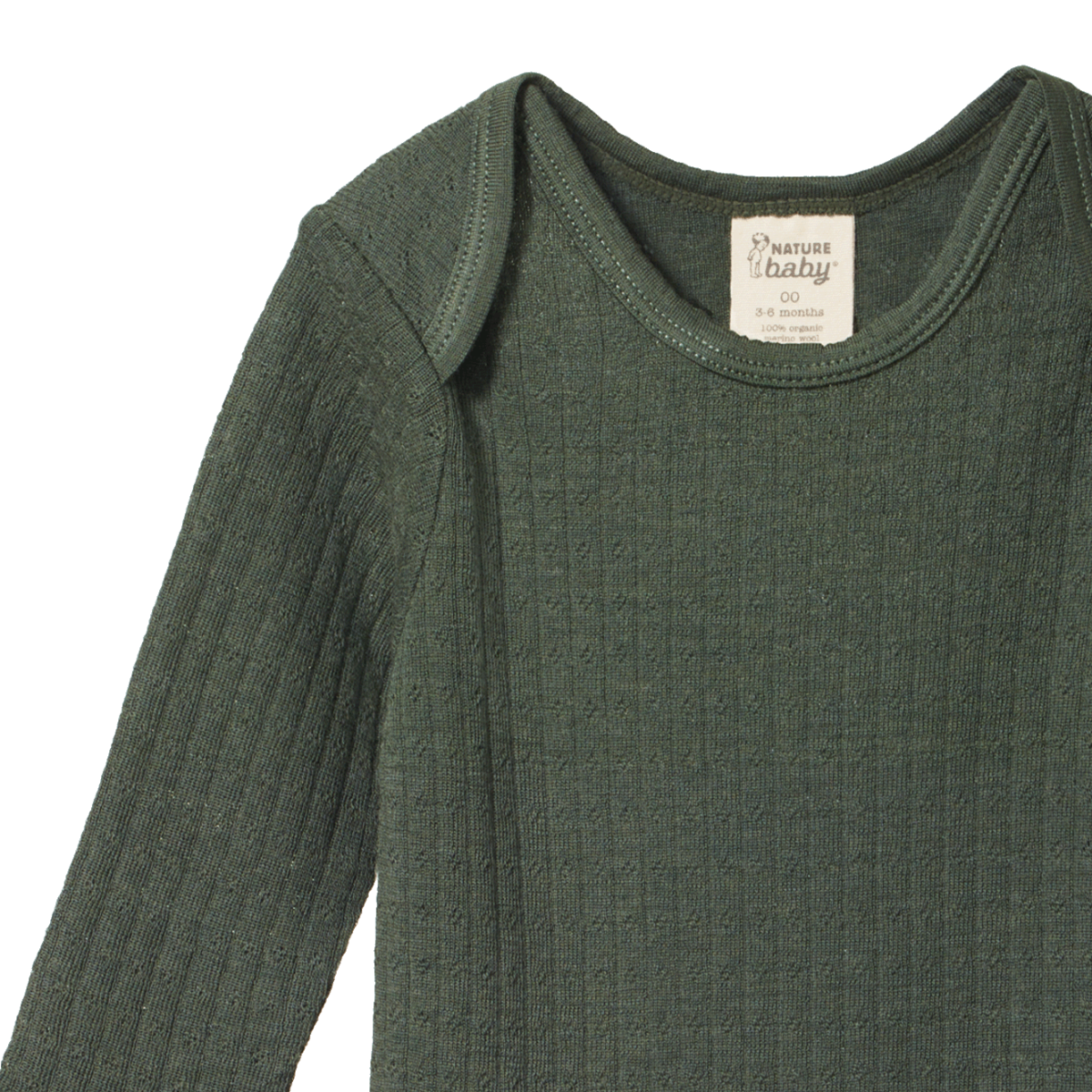 Nature Baby Long Sleeve Bodysuit Pointelle - Thyme