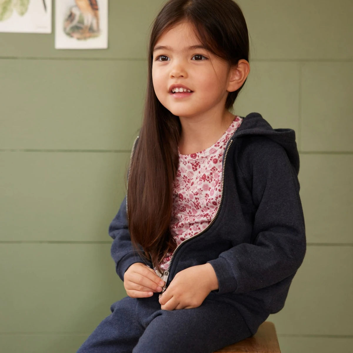 Nature Baby Hooded Sweatshirt - Navy Marl