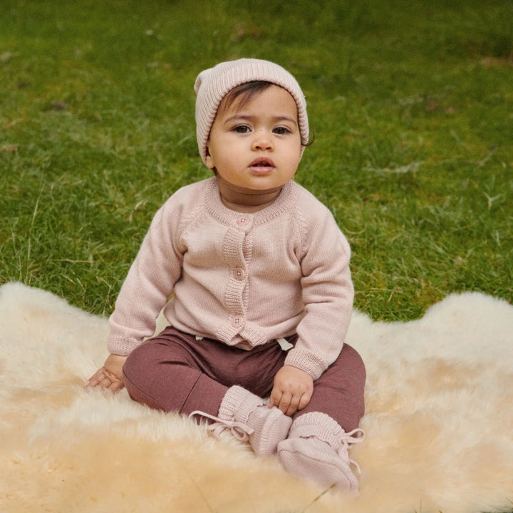 Nature Baby Teddy Booties - Rose Dust