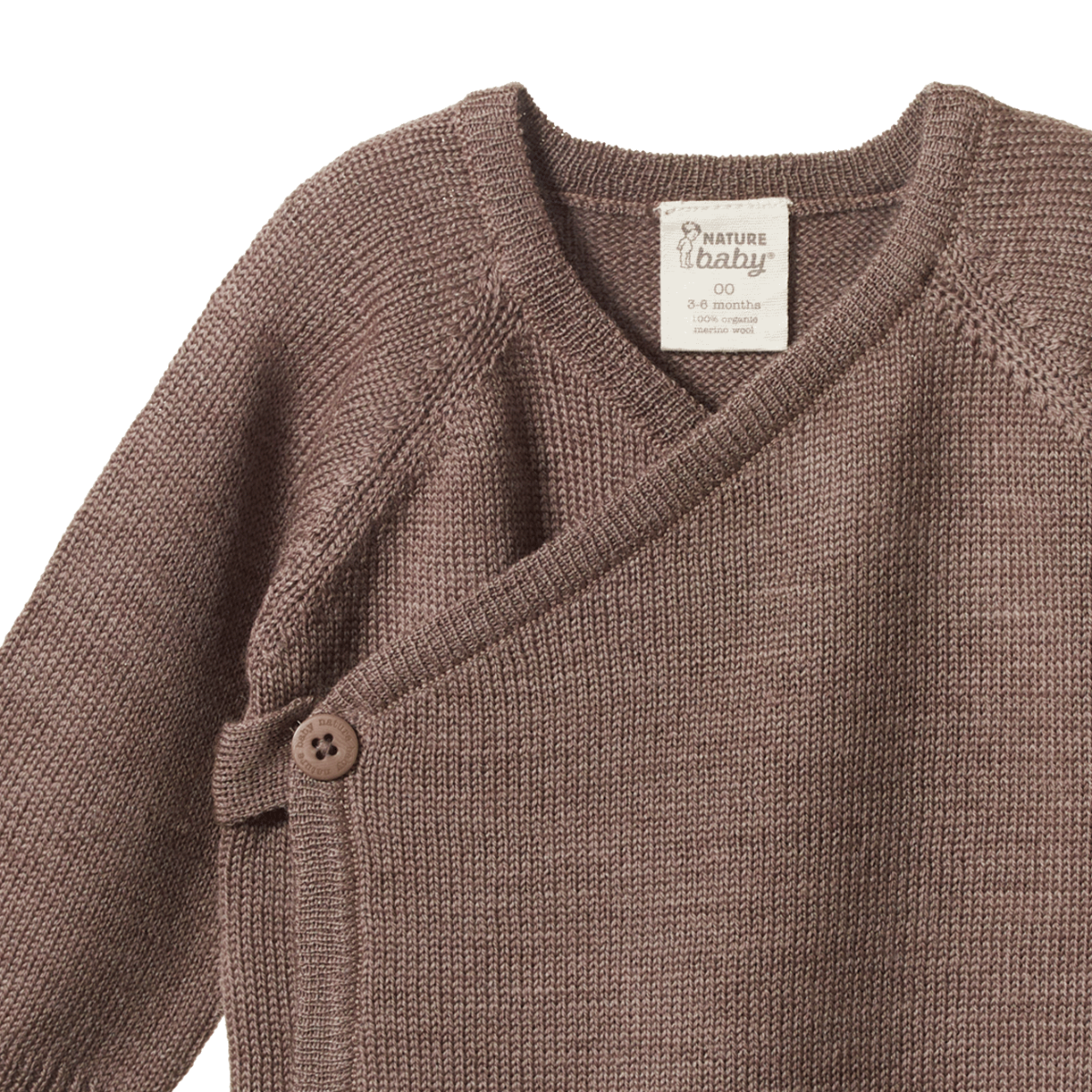 Nature Baby Merino Wool Knit Kimono Jacket - Cub Marl