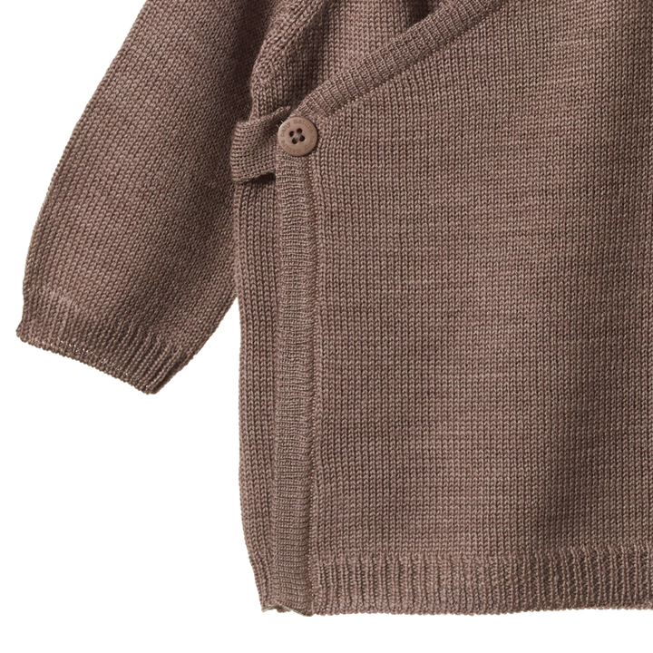 Nature Baby Merino Wool Knit Kimono Jacket - Cub Marl