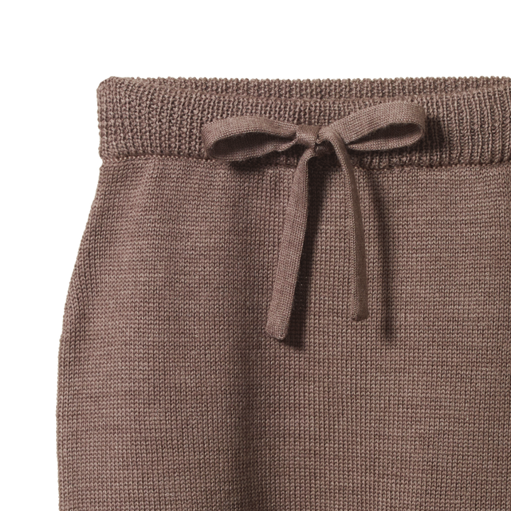Nature Baby Merino Knit Footed Romper - Cub Marl