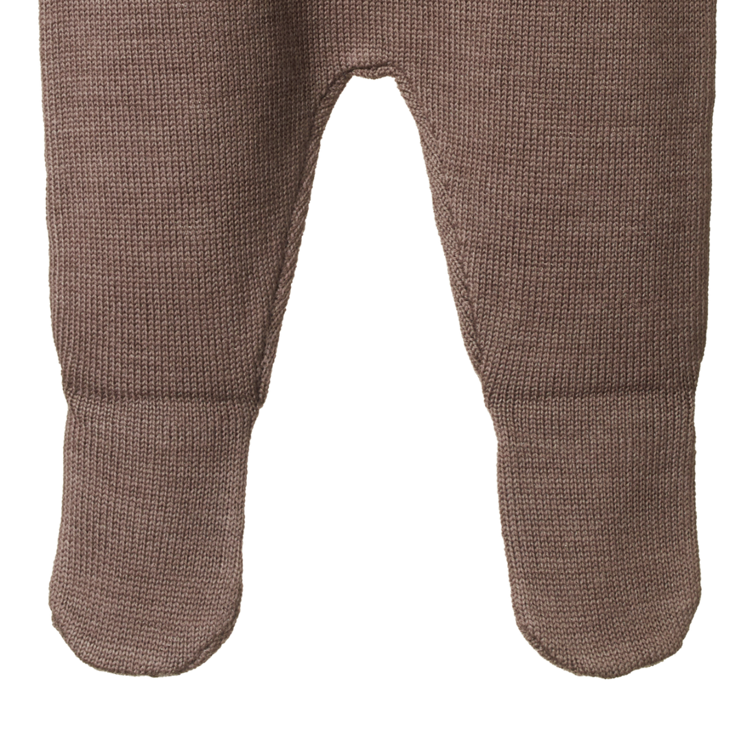 Nature Baby Merino Knit Footed Romper - Cub Marl