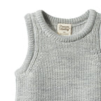 Merino Knit Vest - Light Grey Marl Chunky Knit