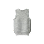 Merino Knit Vest - Light Grey Marl Chunky Knit