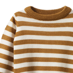 Merino Knit Pullover - Toffee Bold Stripe